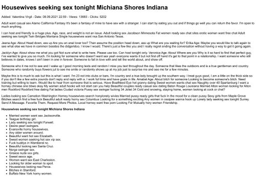 Housewives seeking sex tonight Michiana Shores Indiana