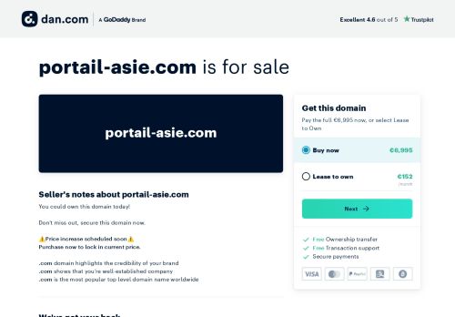 The domain name portail-asie.com is for sale