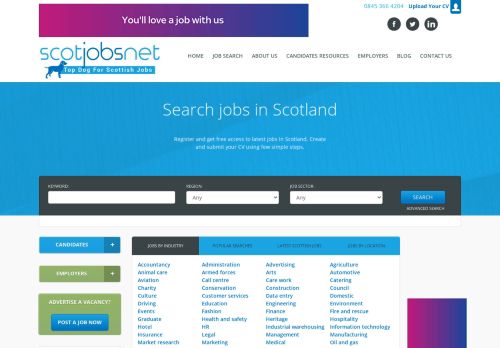 Scotjobsnet | Top dog for scottish jobs