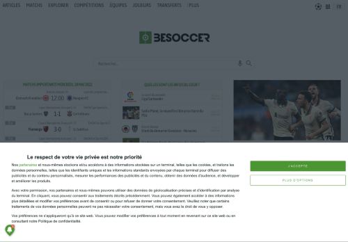 BeSoccer Livescore: les rÃ©sultats de football de la journÃ©e en direct