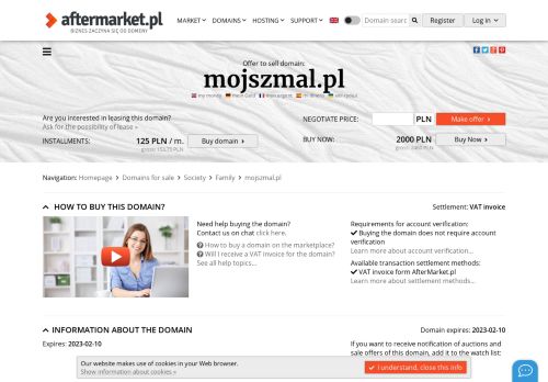 Oferta sprzeda?y domeny: mojszmal.pl