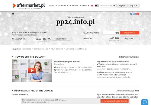 Oferta sprzeda?y domeny: pp24.info.pl