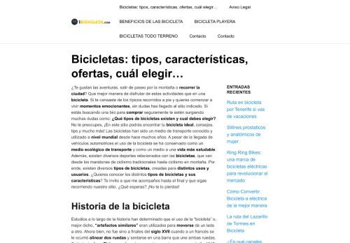 Bicicletas: tipos, características, ofertas, cuál elegir... - 1bicicleta.com