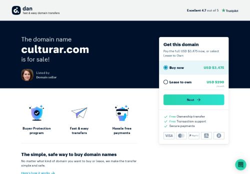 The domain name culturar.com is for sale | Dan.com
