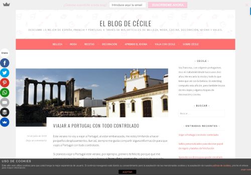 El blog de Cécile - Descubre lo mejor de España, Francia y Portugal a través de mis artículos de belleza, moda, cocina, decoración, idioma y viajes.