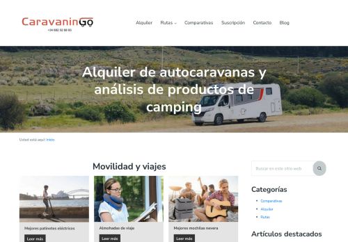 Alquiler de autocaravanas y análisis de productos de camping - CaravaninGo