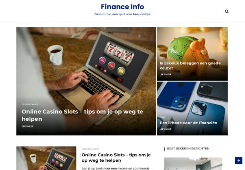 Finance Info - De nummer één spot voor bespaartips