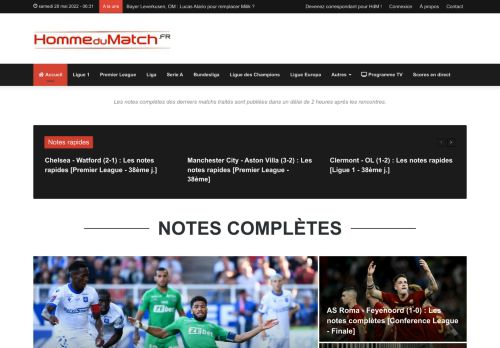 Homme Du Match | N°1 des notes, actu foot, mercato et transferts !