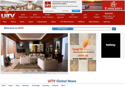 
		Global News, Asian News, Latest & Current News, Sports News, Movies News, Diaspora News UiTVconnect
	