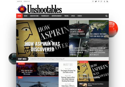 Unshootables - Bizzare News, Technology, Space, Travel News, New Gadgets