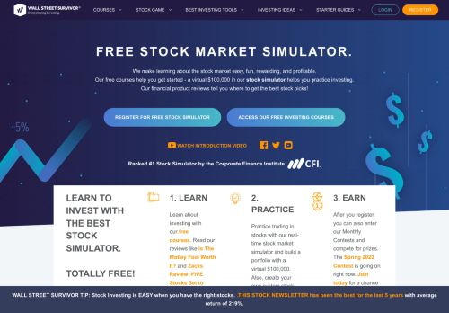 Wall Street Survivor: Free Stock Market Game & Courses-Learn How To Invest in Stocks

