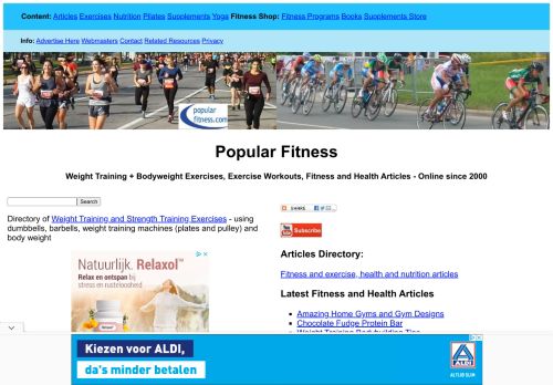 Popular Fitness - Exercises, Exercise Workouts, Fitness and Health Articles
