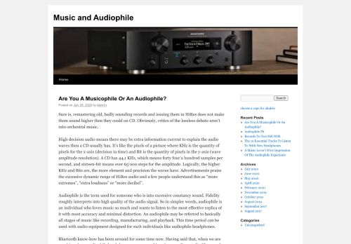 
Music and Audiophile	