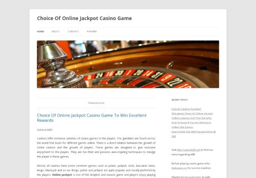 Choice Of Online Jackpot Casino Game
