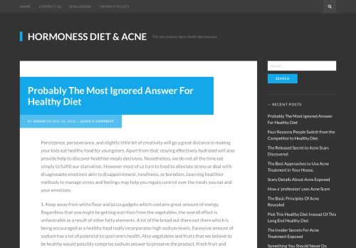 Hormoness Diet & Acne – This site contains about health diet and acne