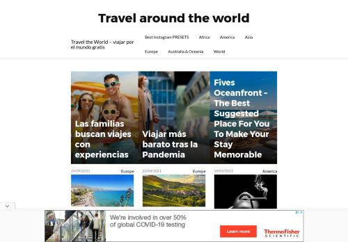 Travel the World - viajar por el mundo gratis - Discover the best places to visit. Best hotels and airbnb to stay.