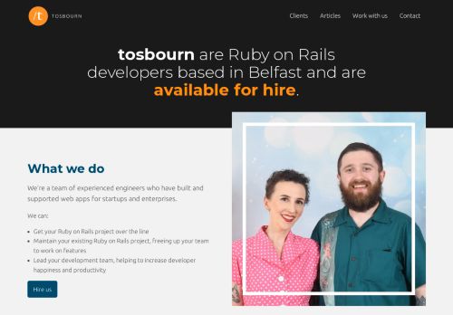 
    Tosbourn – Belfast based Ruby developers
  