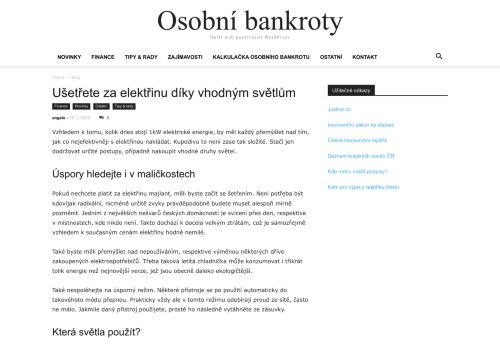 Osobní bankroty - Další web používající WordPress