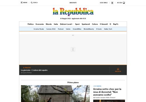 
   la Repubblica - News in tempo reale - Le notizie e i video di politica, cronaca, economia, sport
  