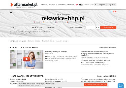 Oferta sprzeda?y domeny: rekawice-bhp.pl