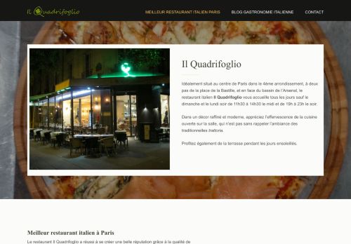 Meilleur restaurant italien à Paris - Il Quadrifoglio | Restaurant italien Paris