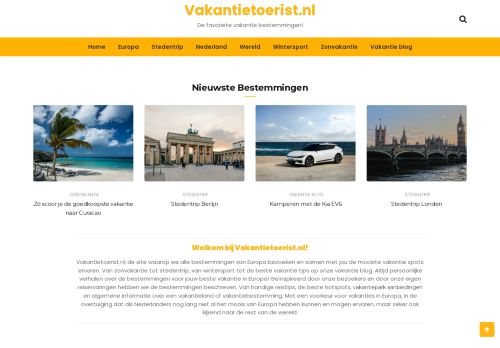Vakantietoerist.nl - De favoriete vakantie bestemmingen!