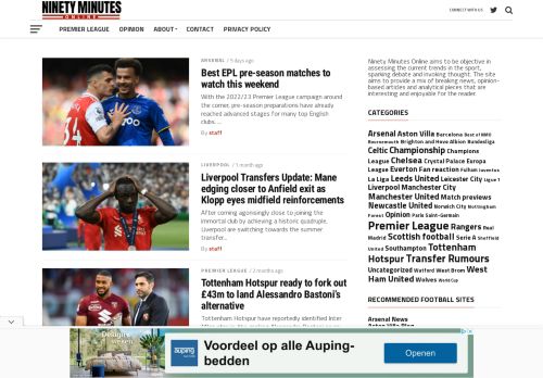 NinetyMinutesOnline.com - Latest Football News