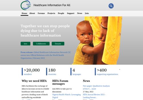 Home | Health Information For All (HIFA.ORG)
