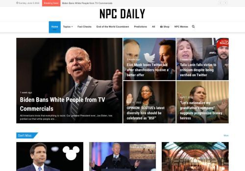 NPC Daily - Home - News Political and Cultural Satire