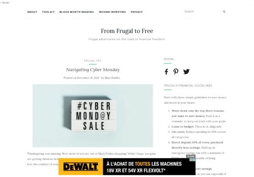 From Frugal to Free - Frugal adventures on the road to financial freedom.