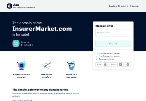 The domain name InsurerMarket.com is for sale