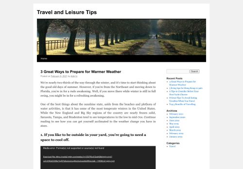 
Travel and Leisure Tips	