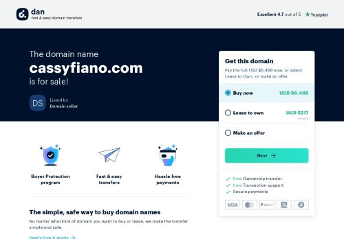 The domain name cassyfiano.com is for sale
