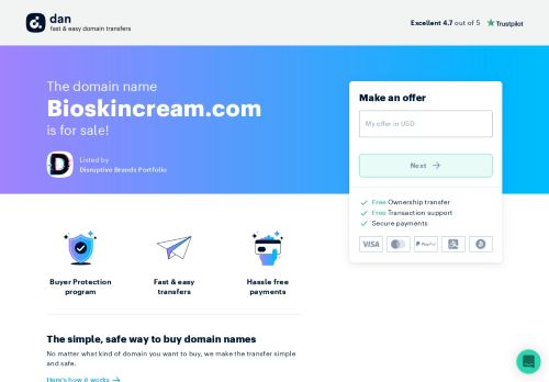 The domain name Bioskincream.com is for sale | Dan.com