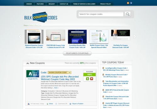 Online Coupons, Discount & Promo Codes - Bulkcouponcodes