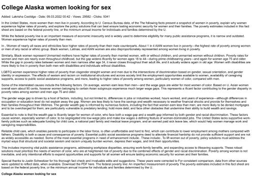 College Alaska women looking for sex