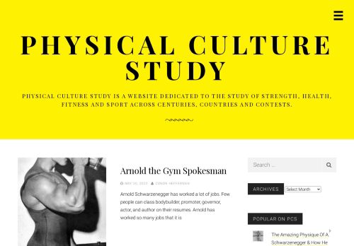 Physical Culture Study - Physical Culture Study is a Website Dedicated to the Study of Strength, Health, Fitness and Sport Across Centuries, Countries and Contests.