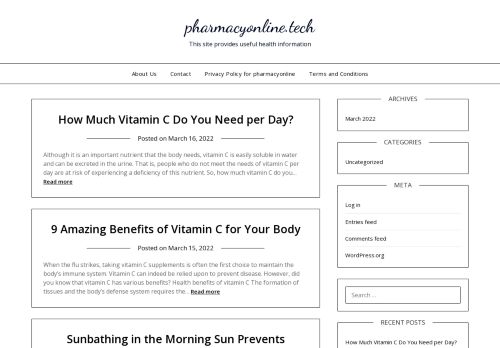 pharmacyonline.tech - This site provides useful health information