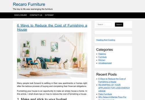 Recaro Furniture – The key to life was rearranging the furniture