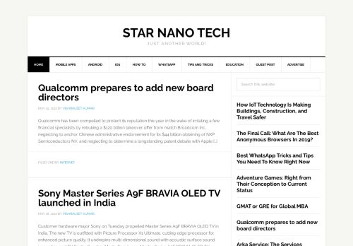 Star Nano Tech - Just Another World!