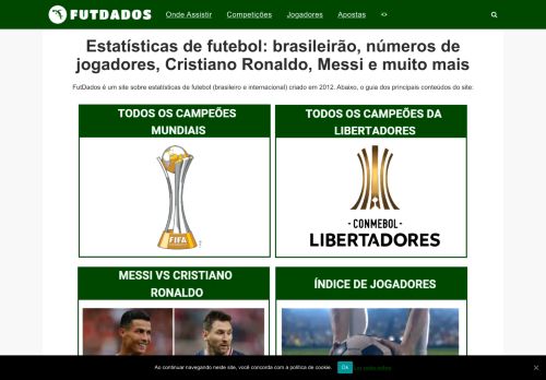 Brasileirão, Estatísticas de futebol, números de jogadores e muito mais! - FutDados