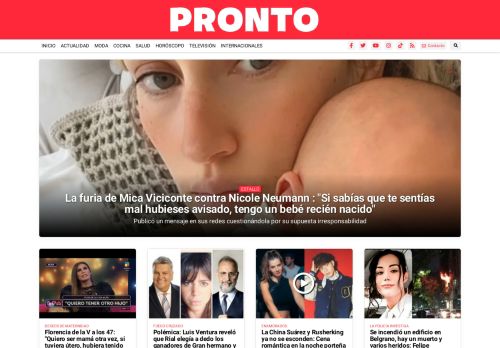 Revista Pronto Argentina. Noticias del Espectáculo y la Farándula