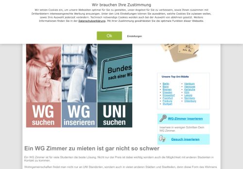 WG und Wohngemeinschaften in Deutschland auf Die-WG-Boerse.de
