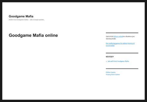Goodgame Mafia – Online hra Goodgame Mafia – kdo si hraje nezlobí…