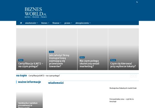 Portal informacyjny - finanse, notowania, gieÅ?da, prawo - Biznes-World.pl