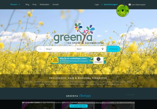 greenya | Die grüne Suchmaschine - nachhaltig leben und einkaufen!