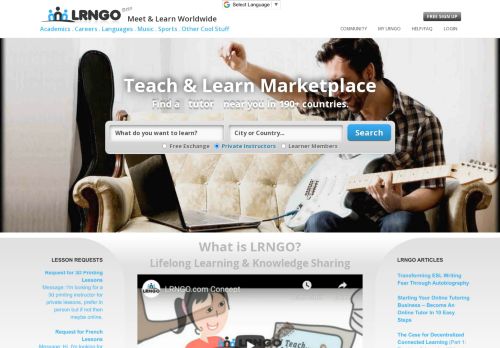 Free Learning Exchange - Buy, Sell, Trade Languages, Tutoring & Skills - LRNGO