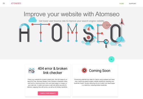 Improve your website with Atomseo applications. Free SEO tools.