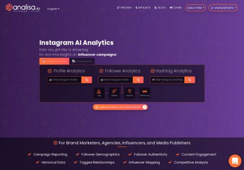 Instagram Analytics & TikTok Analytics | Analisa.io