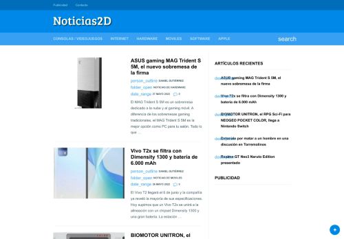 Noticias 2D - Noticias de tecnología, informática e Internet...
